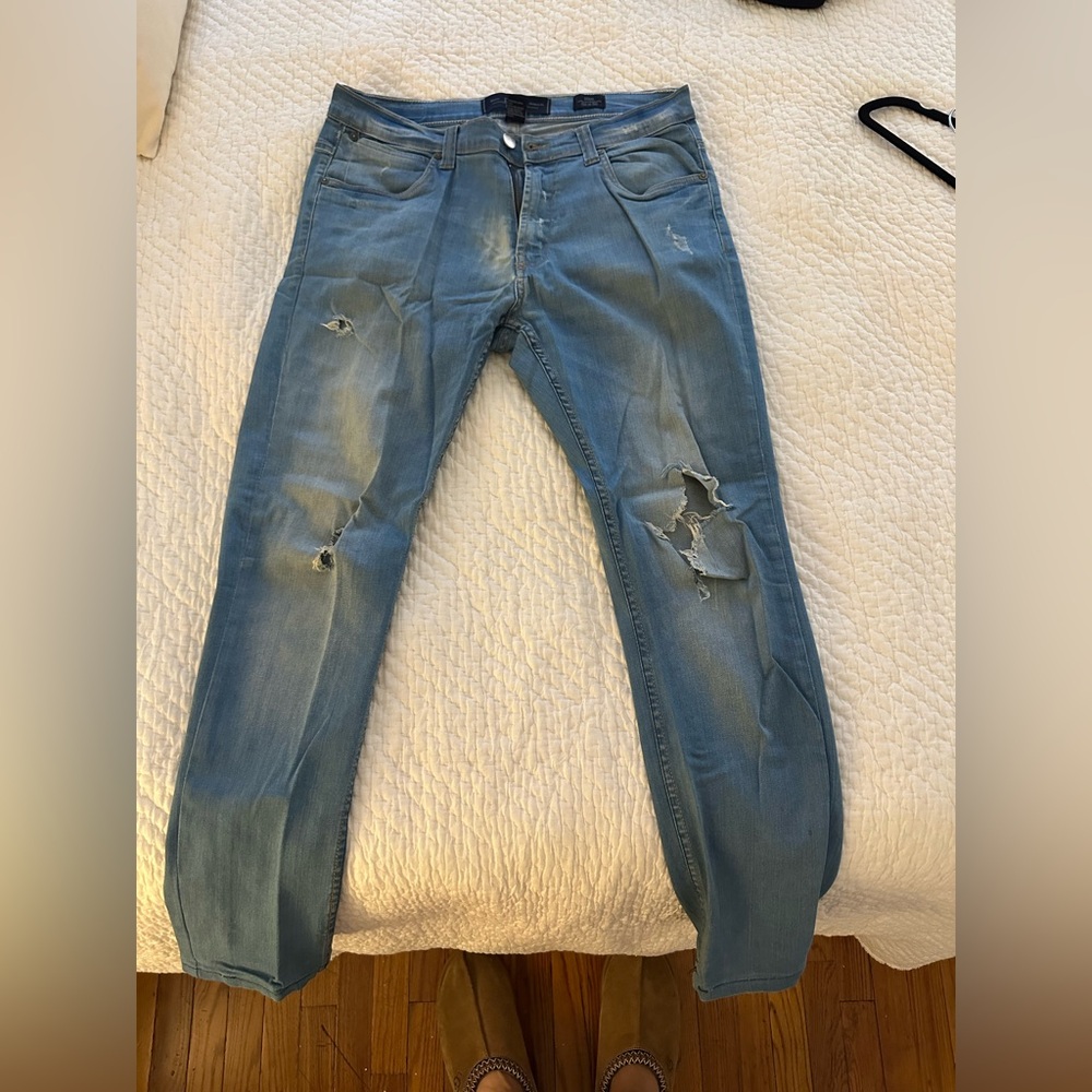 PD&C Blue Skinny Jeans with Distressed Details